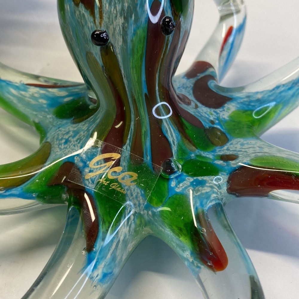 Murano Style GCA Art Glass Multi-Colored Octopus Figurine - Paperweight 1.5lbs - Picture 5 of 6